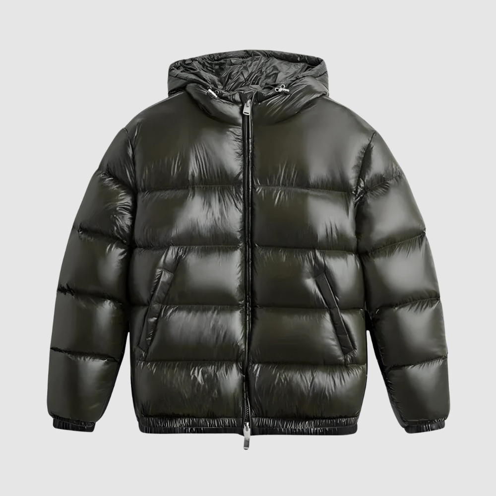 Men’s Puffer Jacket – Relaxed Fit – Quilted – Hooded – Lightweight Insulated
