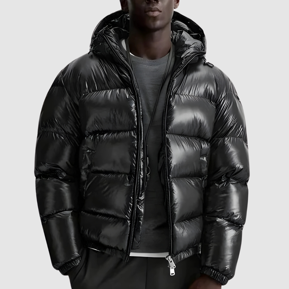 Men’s Puffer Jacket – Relaxed Fit – Quilted – Hooded – Lightweight Insulated