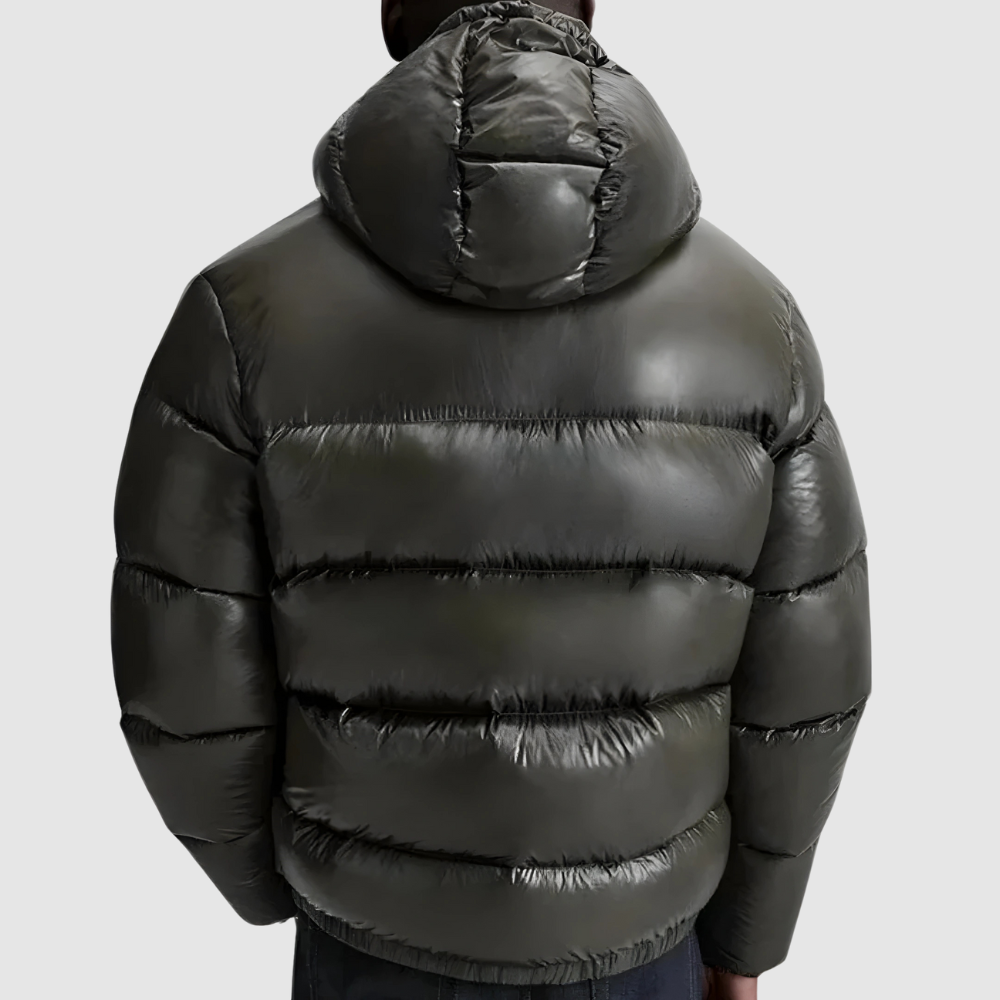 Men’s Puffer Jacket – Relaxed Fit – Quilted – Hooded – Lightweight Insulated
