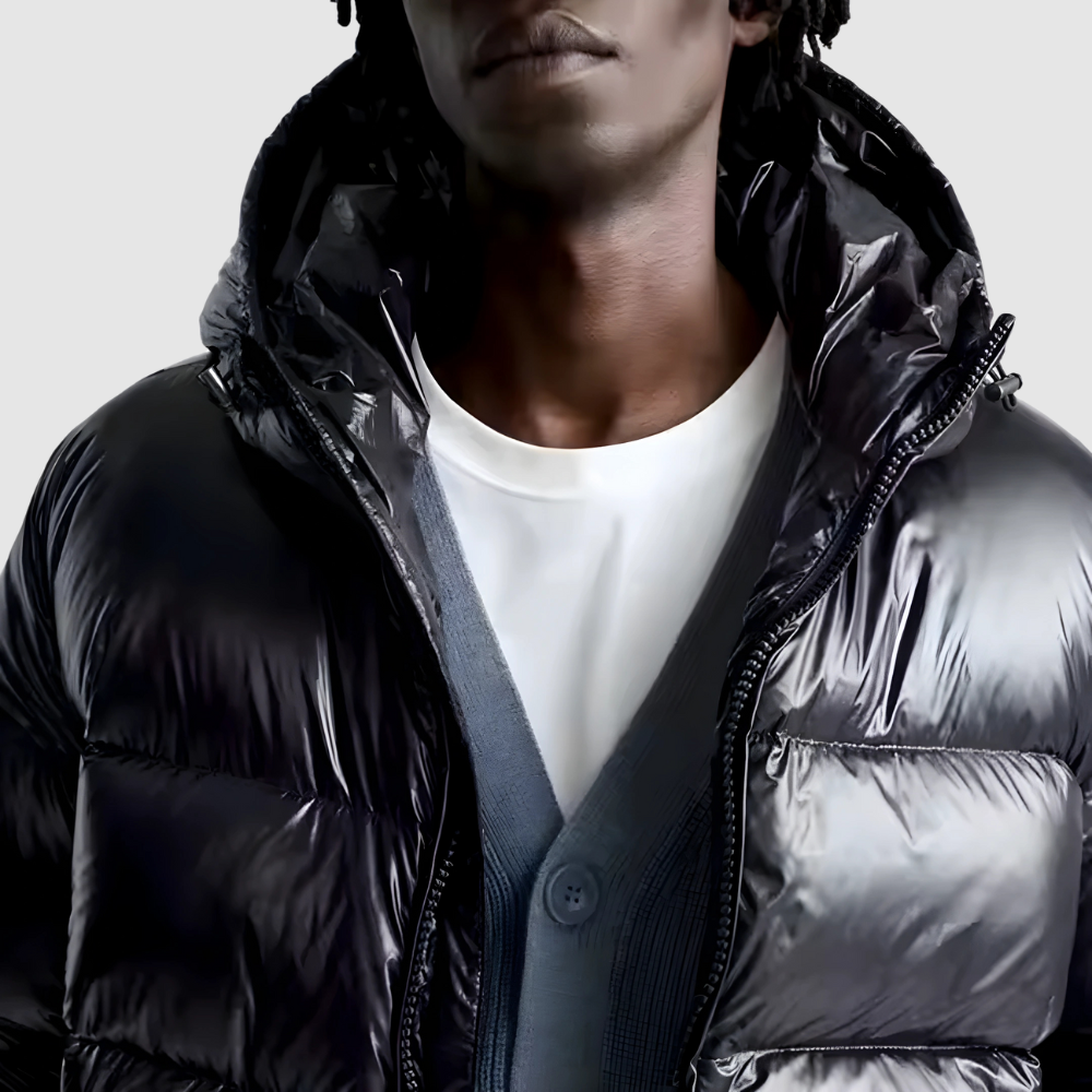 Men’s Puffer Jacket – Relaxed Fit – Quilted – Hooded – Lightweight Insulated