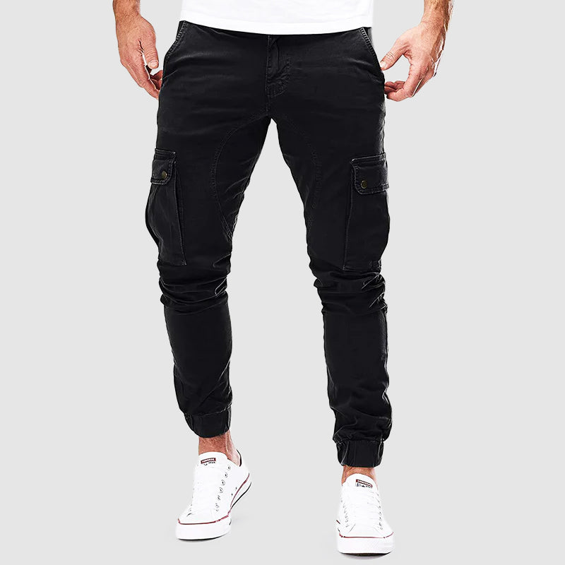 Men’s Cargo Pants – Slim Fit – Cotton Blend – Zipper Pockets – Elastic Cuffs