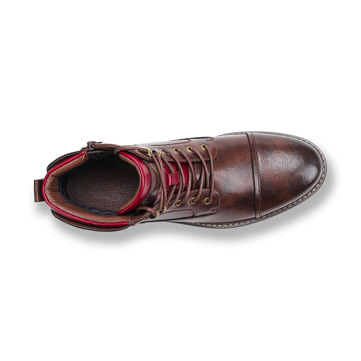 Men’s Oxford Boots – Leather – Cap Toe – Side Zip – Ankle Support – Rugged Sole