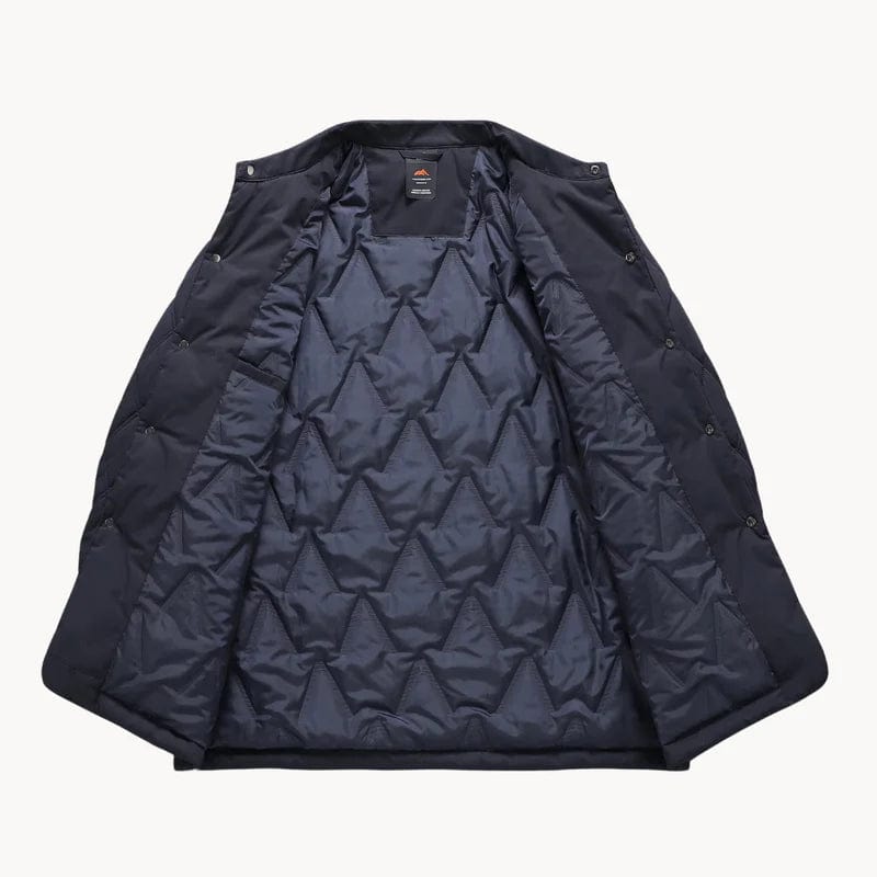 Men’s Quilted Jacket – Regular Fit – Diamond Pattern – Button Front – Hip Length