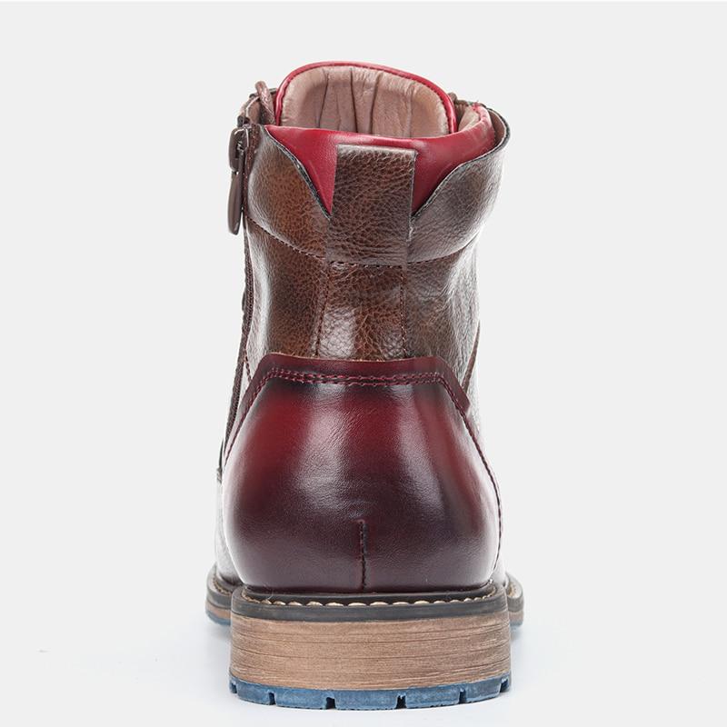 Men’s Oxford Boots – Leather – Cap Toe – Side Zip – Ankle Support – Rugged Sole
