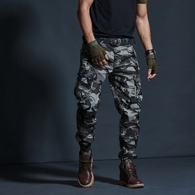 Men’s Cargo Trousers - Cotton Blend - Relaxed Fit - Multiple Pockets - Elastic Cuffs