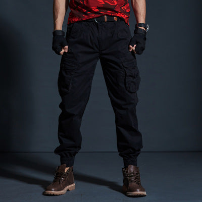 Men’s Cargo Trousers - Cotton Blend - Relaxed Fit - Multiple Pockets - Elastic Cuffs