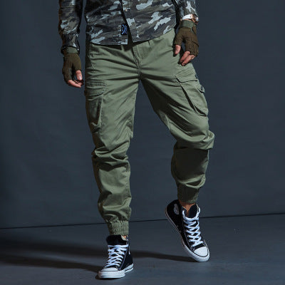 Men’s Cargo Trousers - Cotton Blend - Relaxed Fit - Multiple Pockets - Elastic Cuffs