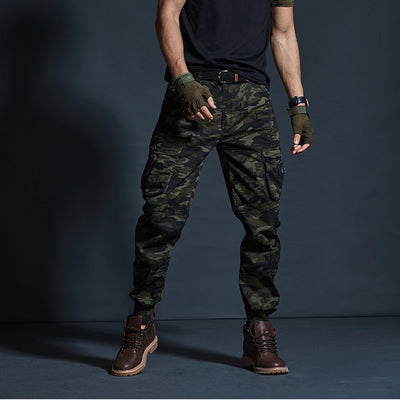 Men’s Cargo Trousers - Cotton Blend - Relaxed Fit - Multiple Pockets - Elastic Cuffs