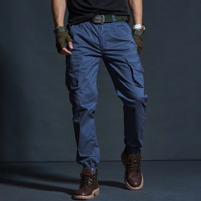 Men’s Cargo Trousers - Cotton Blend - Relaxed Fit - Multiple Pockets - Elastic Cuffs