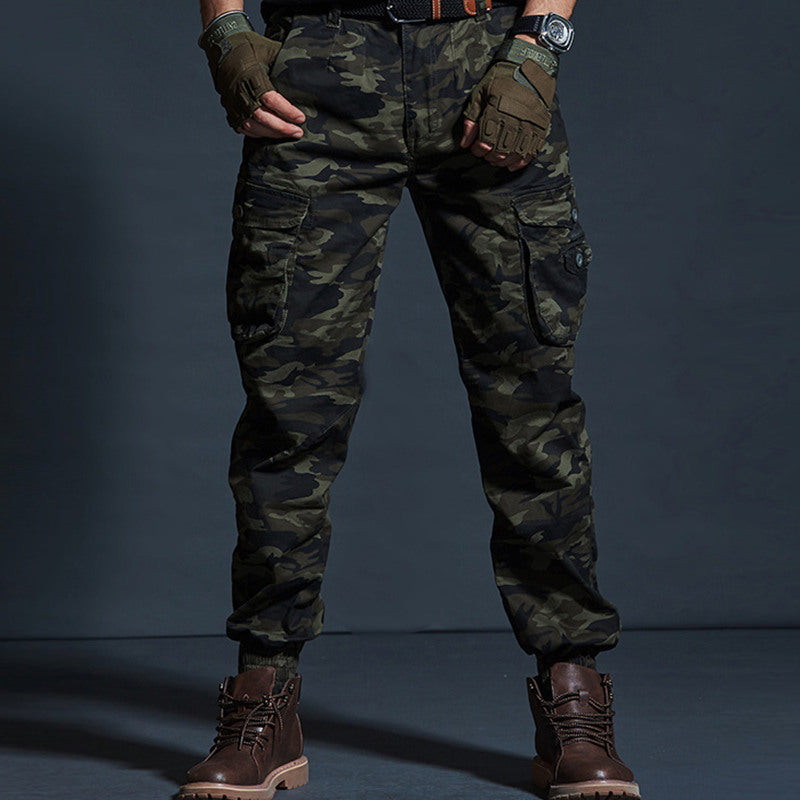 Men’s Cargo Trousers - Cotton Blend - Relaxed Fit - Multiple Pockets - Elastic Cuffs