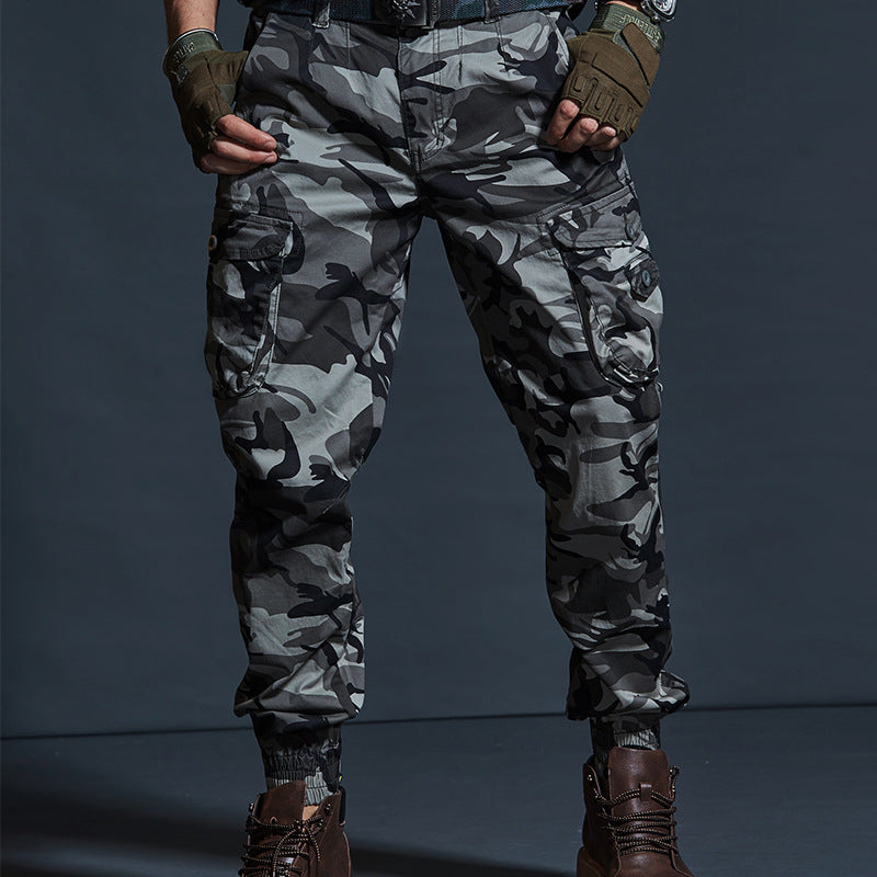 Men’s Cargo Trousers - Cotton Blend - Relaxed Fit - Multiple Pockets - Elastic Cuffs