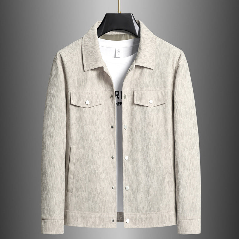 Men’s Jacket – Structured Fit – Cotton Woven – Button Front – Chest Flap Pockets