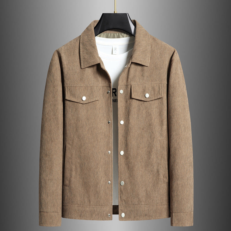 Men’s Jacket – Structured Fit – Cotton Woven – Button Front – Chest Flap Pockets