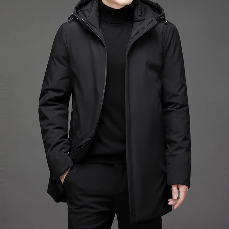 Men’s Jacket – Tailored Fit – Water-Resistant – Hooded Zip Closure – Urban Style