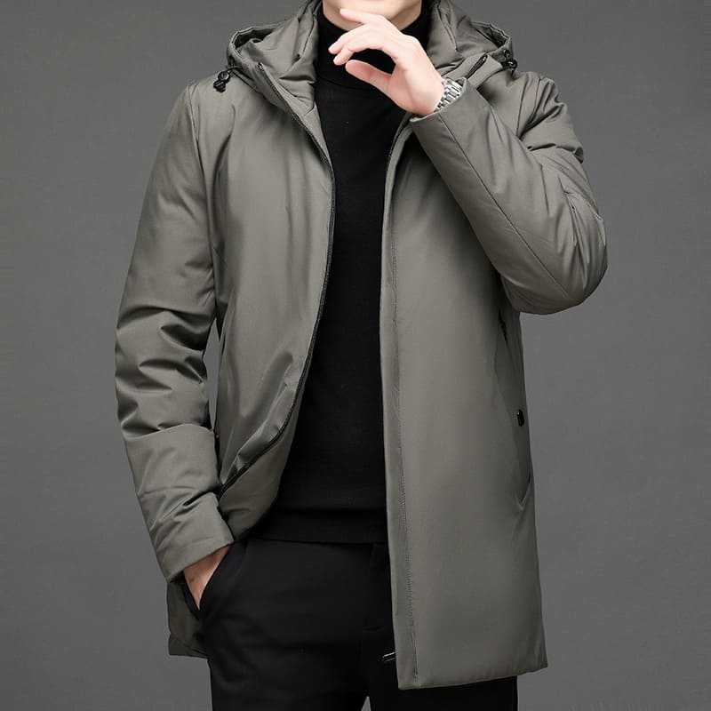 Men’s Jacket – Tailored Fit – Water-Resistant – Hooded Zip Closure – Urban Style