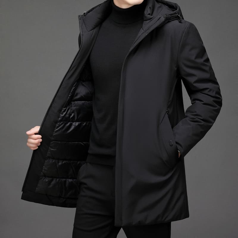 Men’s Jacket – Tailored Fit – Water-Resistant – Hooded Zip Closure – Urban Style
