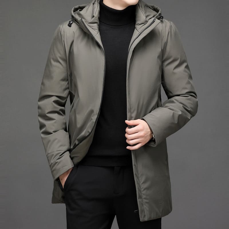 Men’s Jacket – Tailored Fit – Water-Resistant – Hooded Zip Closure – Urban Style