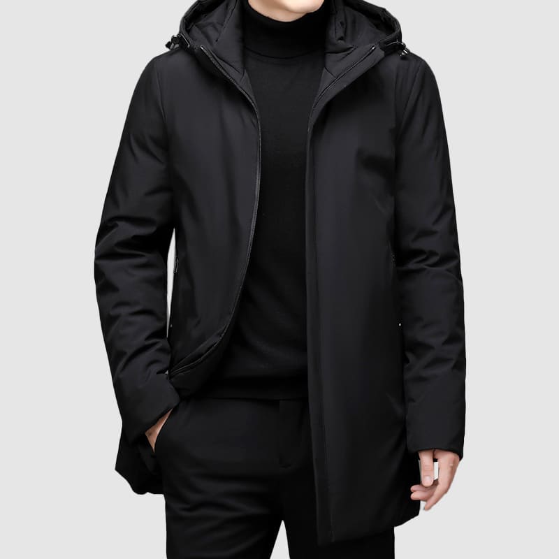 Men’s Jacket – Tailored Fit – Water-Resistant – Hooded Zip Closure – Urban Style
