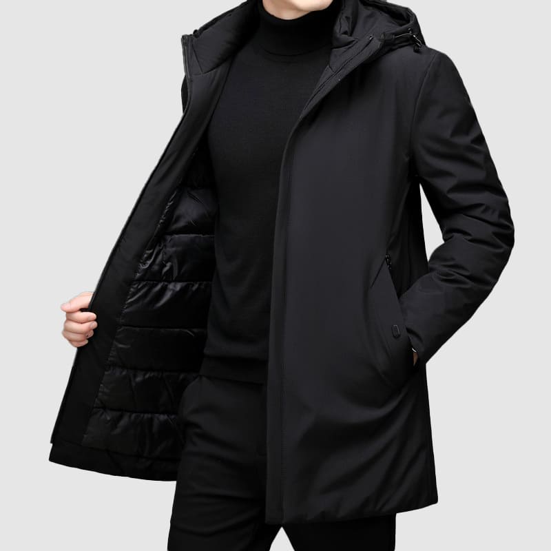 Men’s Jacket – Tailored Fit – Water-Resistant – Hooded Zip Closure – Urban Style
