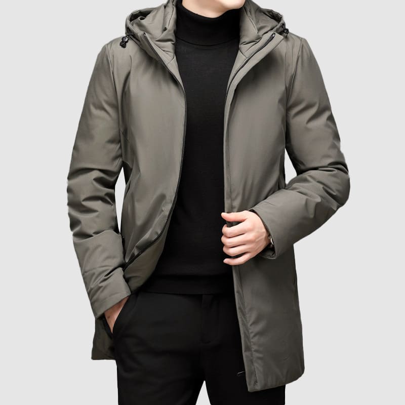 Men’s Jacket – Tailored Fit – Water-Resistant – Hooded Zip Closure – Urban Style