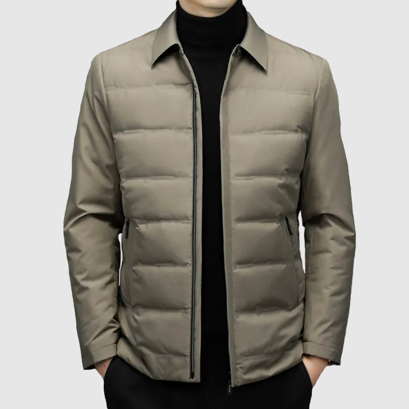 Men’s Down Jacket – Tailored Fit – Quilted Insulated – Water-Resistant