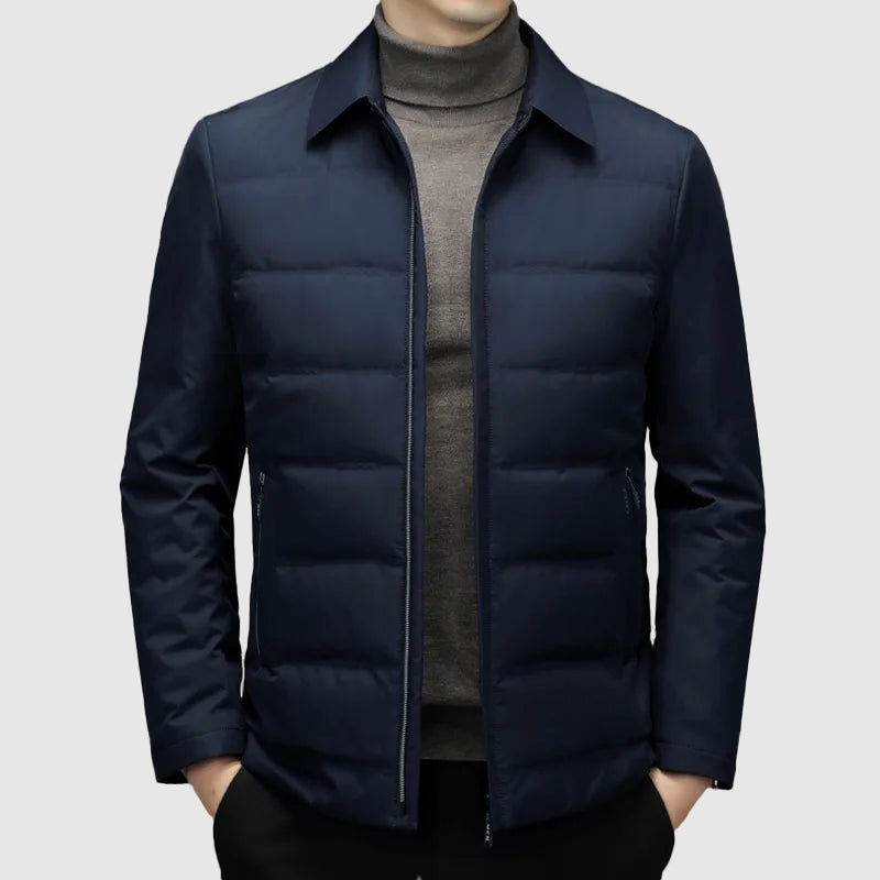 Men’s Down Jacket – Tailored Fit – Quilted Insulated – Water-Resistant