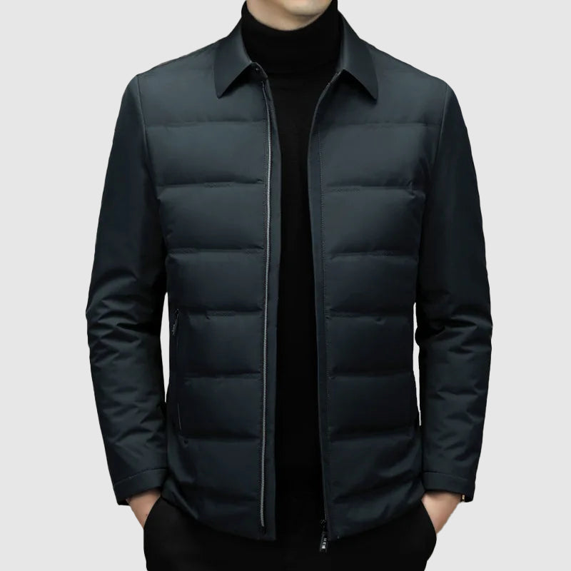 Men’s Down Jacket – Tailored Fit – Quilted Insulated – Water-Resistant