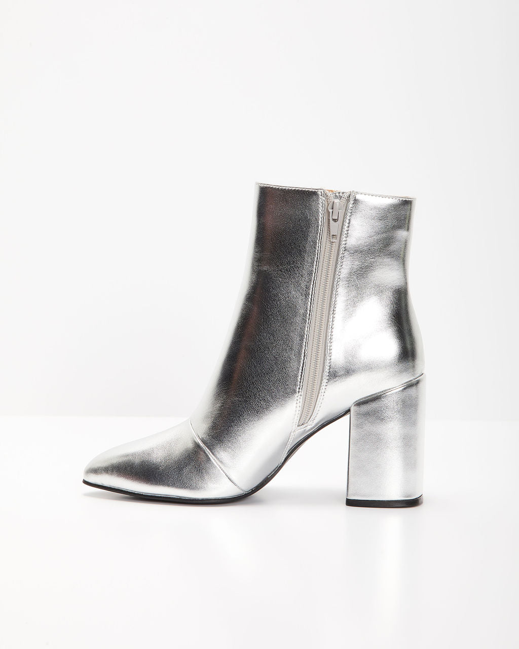 Women's Silver Block Heel Party Boots