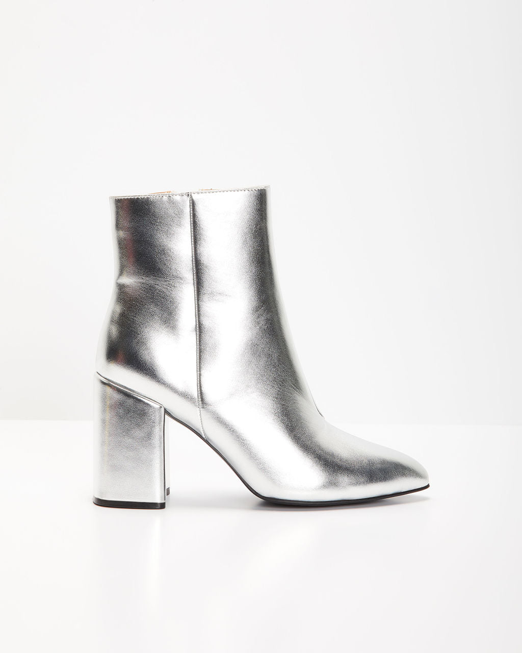 Women's Silver Block Heel Party Boots