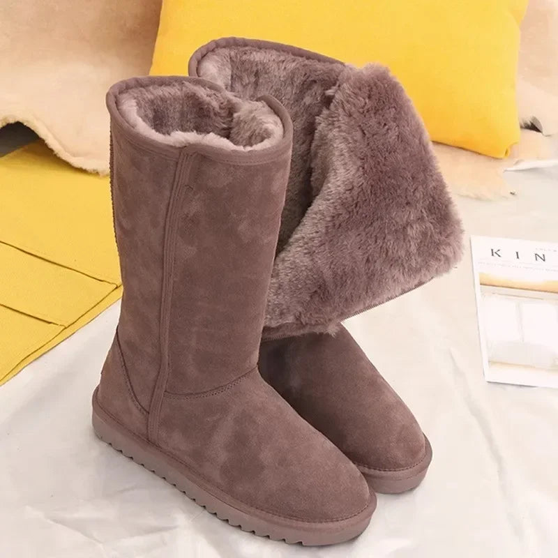 Winter Boots for Women - Warm Plush-Lined Suede Snow Boots - Waterproof and Anti-Slip Design