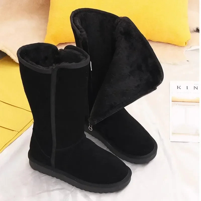 Winter Boots for Women - Warm Plush-Lined Suede Snow Boots - Waterproof and Anti-Slip Design