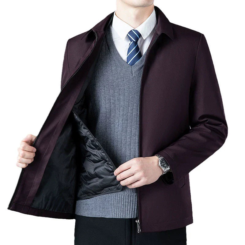 Men’s Waist-Length Jacket – Structured Fit – Zipper Front – Business Casual Layer