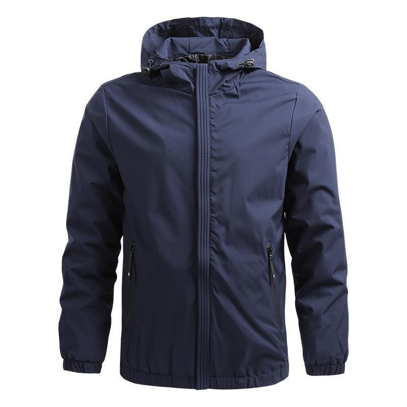 Men’s Hooded Jacket – Regular Fit – Water-Resistant – Zipper Pockets