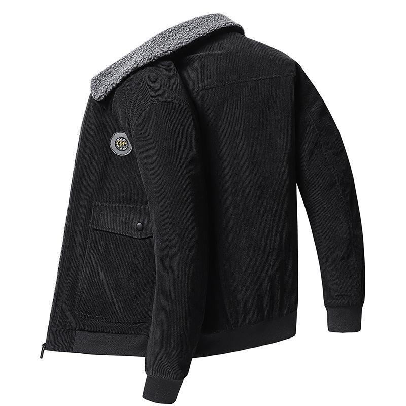 Men’s Corduroy Jacket – Loose Fit – Wool Lined – Button Front – Ribbed Hem & Cuffs