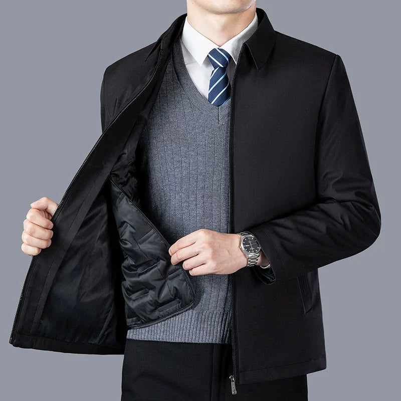 Men’s Waist-Length Jacket – Structured Fit – Zipper Front – Business Casual Layer