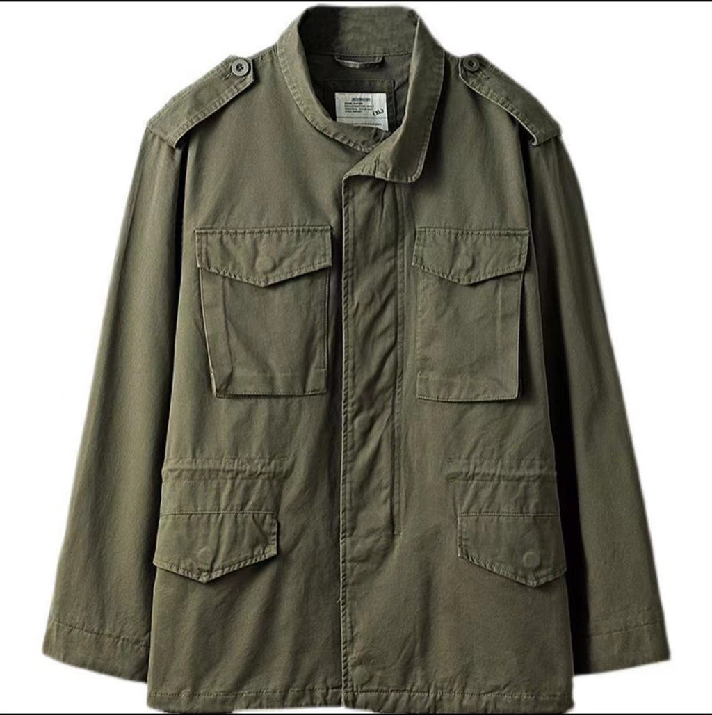 Men’s Field Jacket – Relaxed Fit – Cotton Blend – Utility Pockets – Adjustable Waist