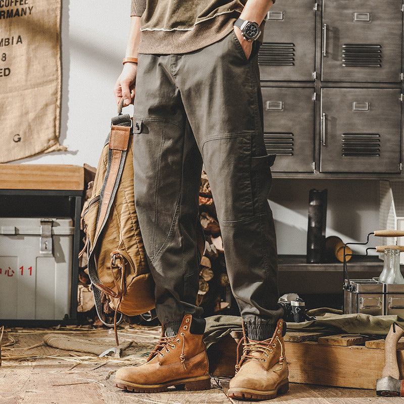 Men’s Cargo Pants – Relaxed Fit  – Utility Pockets – Drawstring Cuff