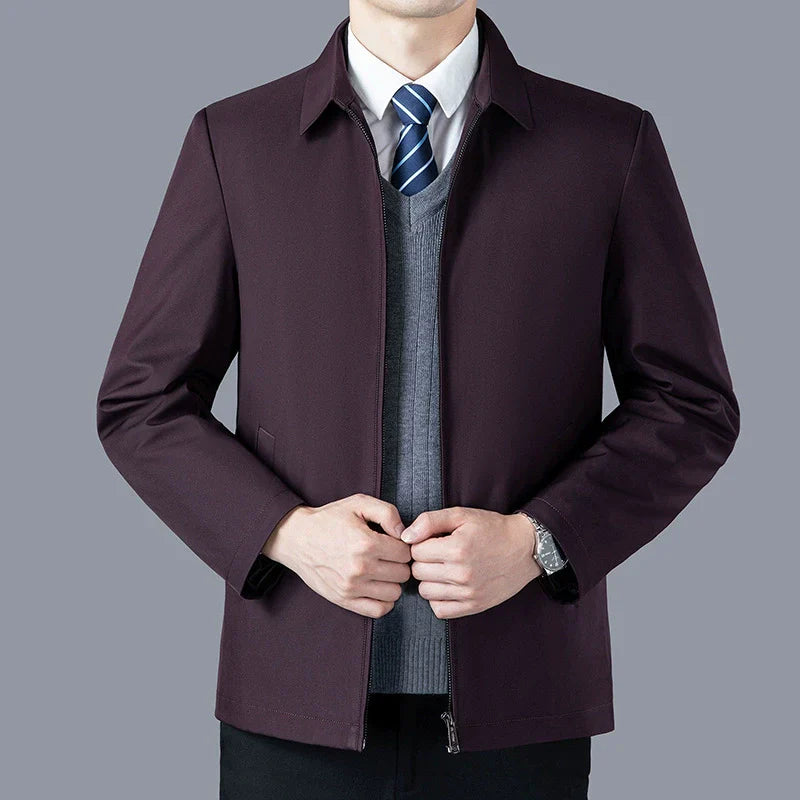 Men’s Waist-Length Jacket – Structured Fit – Zipper Front – Business Casual Layer