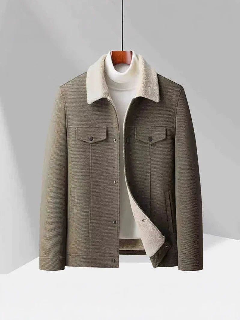 Men’s Velvet Jacket – Tailored Fit – Wool Lined – Button Front – Lapel Collar – Casual
