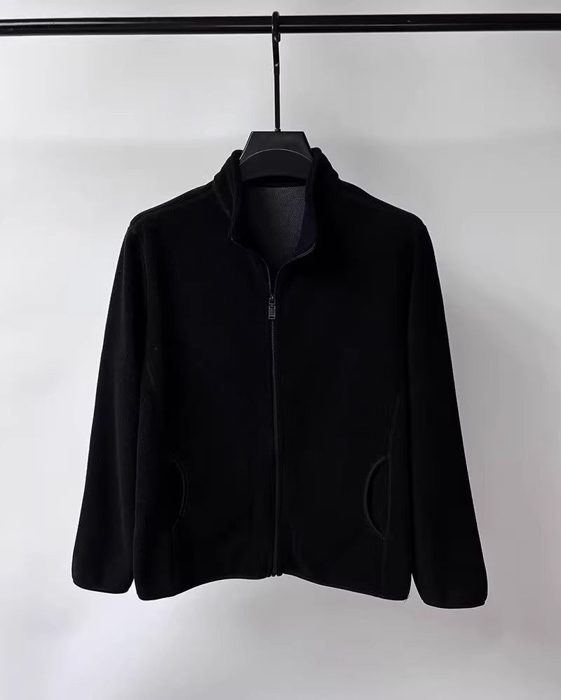 Men’s Fleece Jacket – Regular Fit – Stand Collar – Full Zip – Front Pockets
