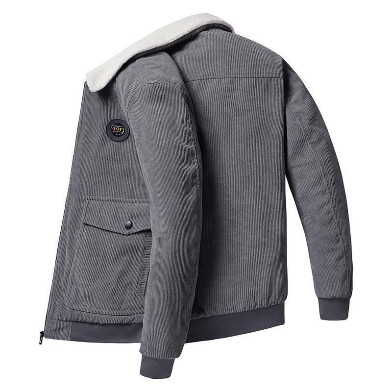 Men’s Corduroy Jacket – Loose Fit – Wool Lined – Button Front – Ribbed Hem & Cuffs