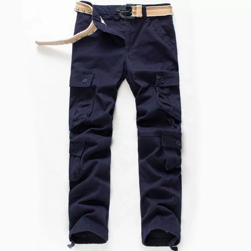 Men’s Cargo Pants – Loose Fit – Cotton – Multi-Pocket Utility Workwear Rugged Style