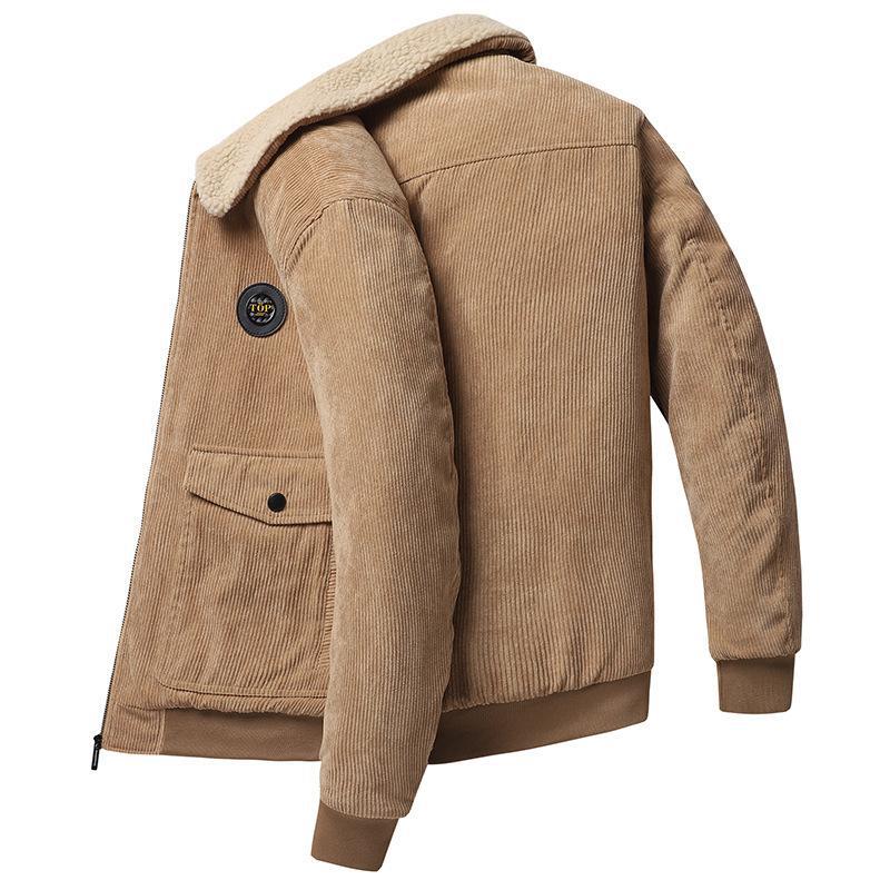 Men’s Corduroy Jacket – Loose Fit – Wool Lined – Button Front – Ribbed Hem & Cuffs