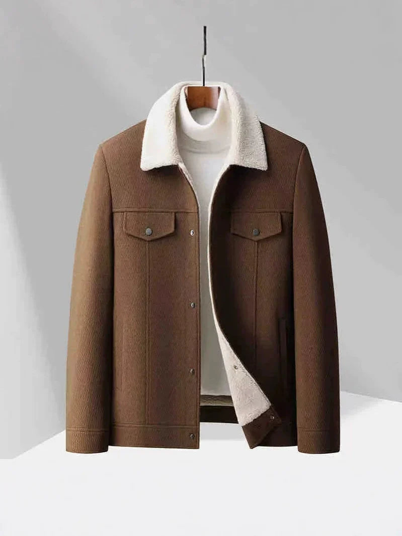 Men’s Velvet Jacket – Tailored Fit – Wool Lined – Button Front – Lapel Collar – Casual