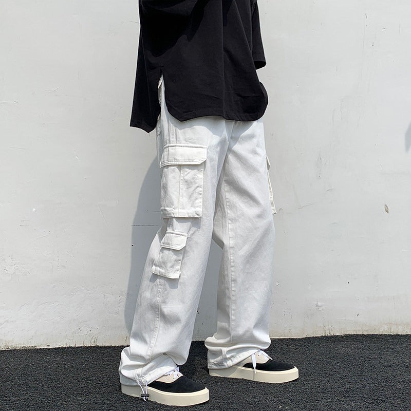 Men’s Cargo Pants - Relaxed Fit - Multi-Pocket - Full Length Casual Wear