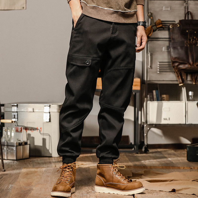 Men’s Cargo Pants – Relaxed Fit  – Utility Pockets – Drawstring Cuff