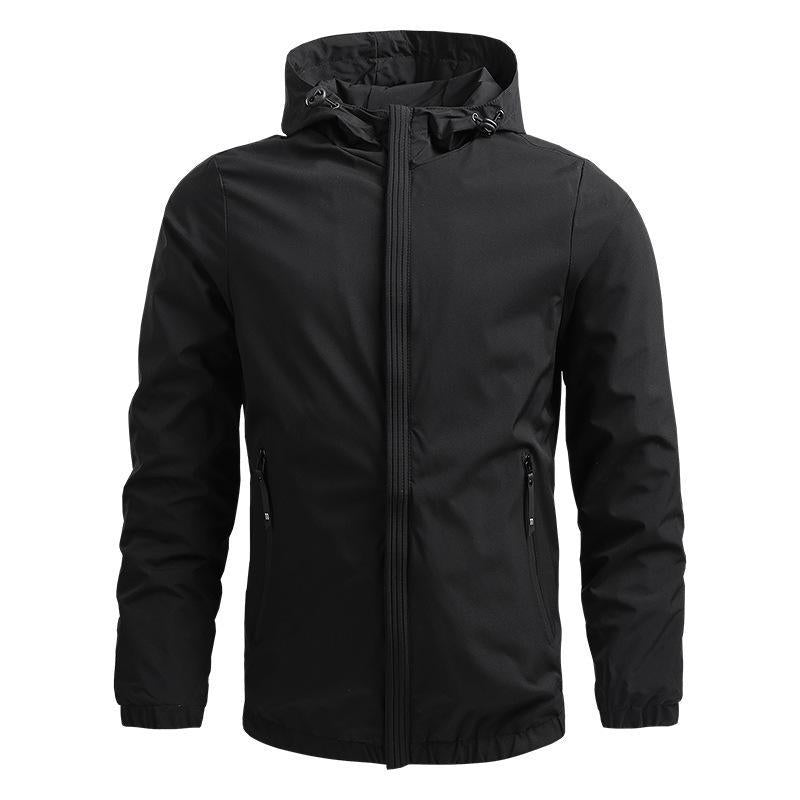 Men’s Hooded Jacket – Regular Fit – Water-Resistant – Zipper Pockets