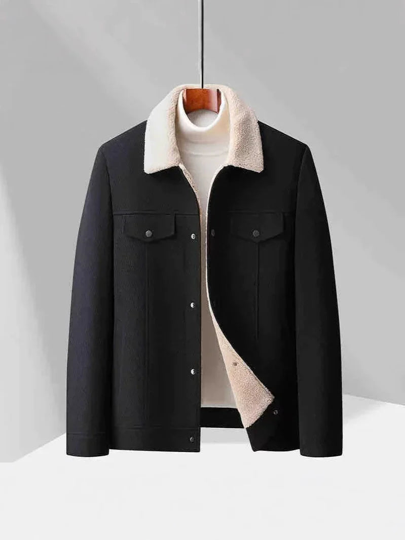 Men’s Velvet Jacket – Tailored Fit – Wool Lined – Button Front – Lapel Collar – Casual