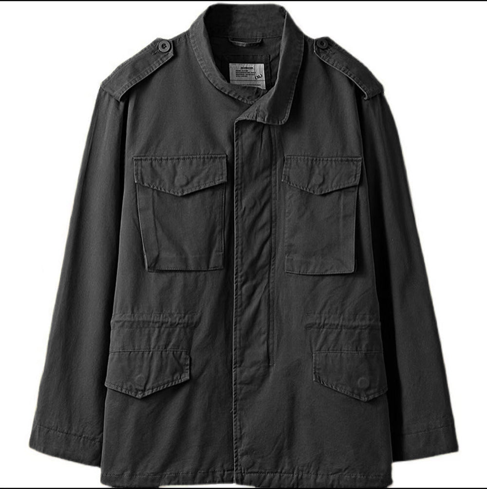 Men’s Field Jacket – Relaxed Fit – Cotton Blend – Utility Pockets – Adjustable Waist