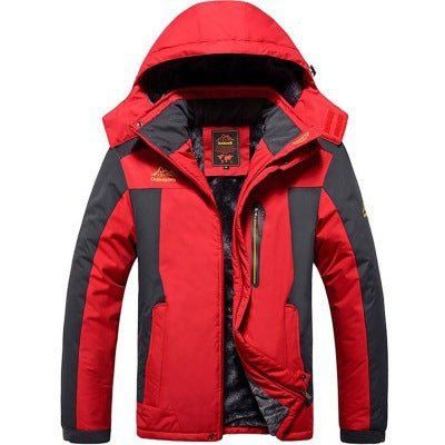 Men’s Outdoor Jacket - Water-Resistant - Fleece Lined - Hooded - Insulated Warmth